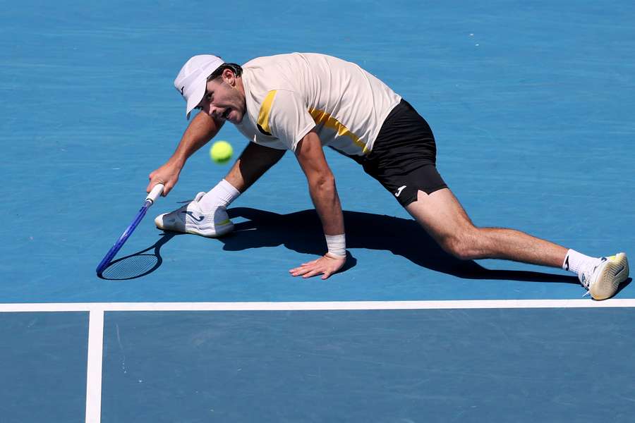 Jaime Faria na partida frente a Rublev