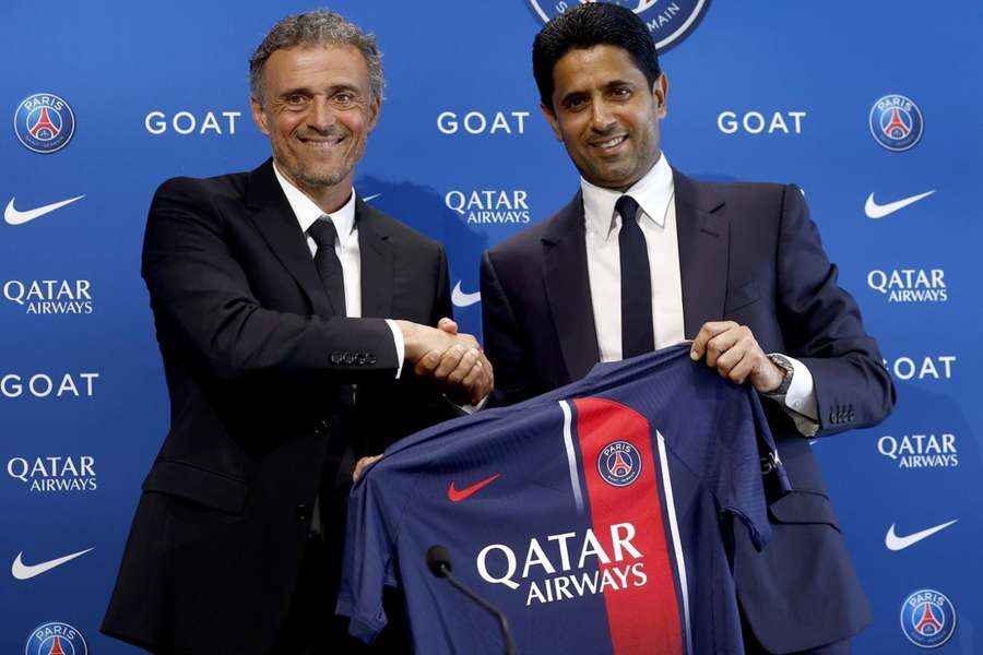 Luis Enrique e Nasser al-Khelaifi