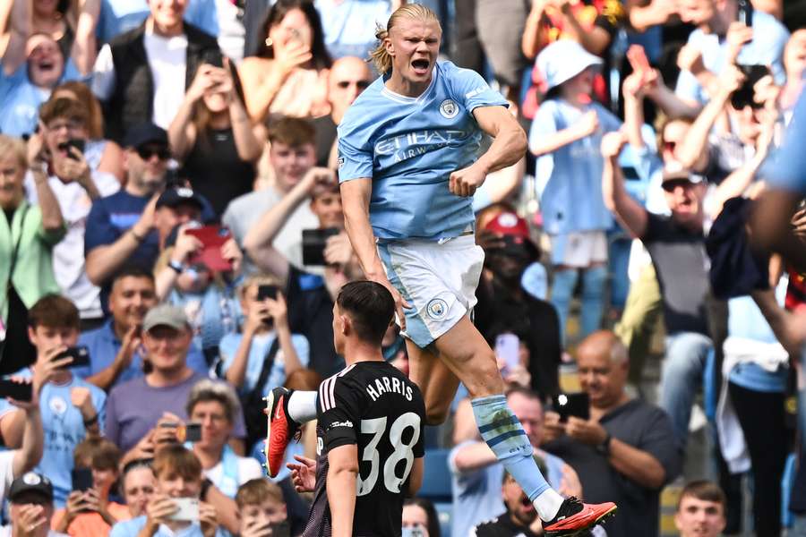 Haaland marcou hat-trick contra o Fulham