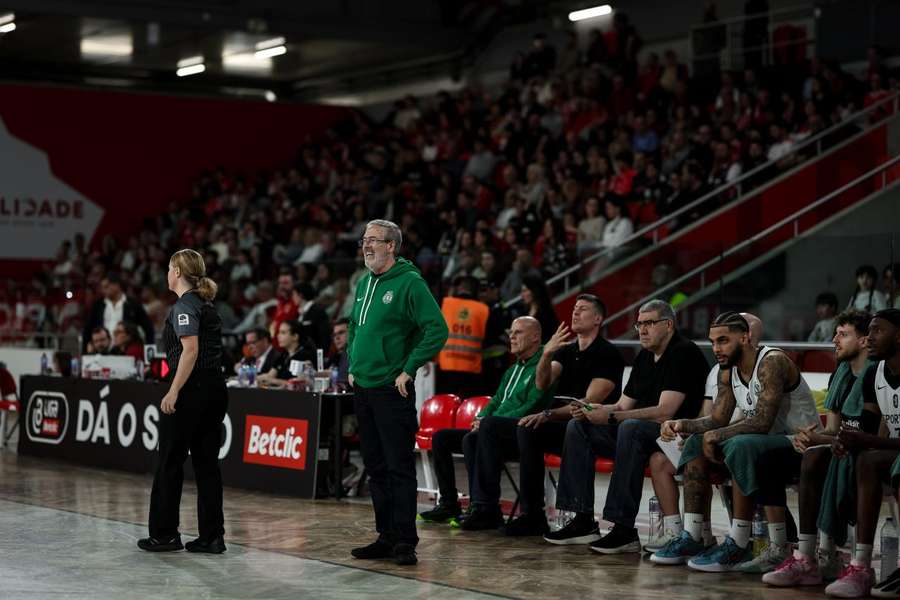 Luís Magalhães, treinador do Sporting, no Pavilhão da Luz