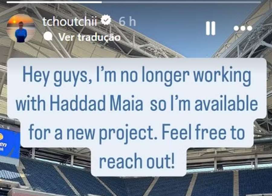 Maxime Tchoutakian anunciou o fim da parceria