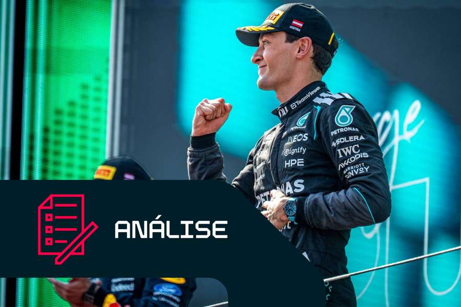 George Russell no pódio do Grande Prémio da Áustria de 2026