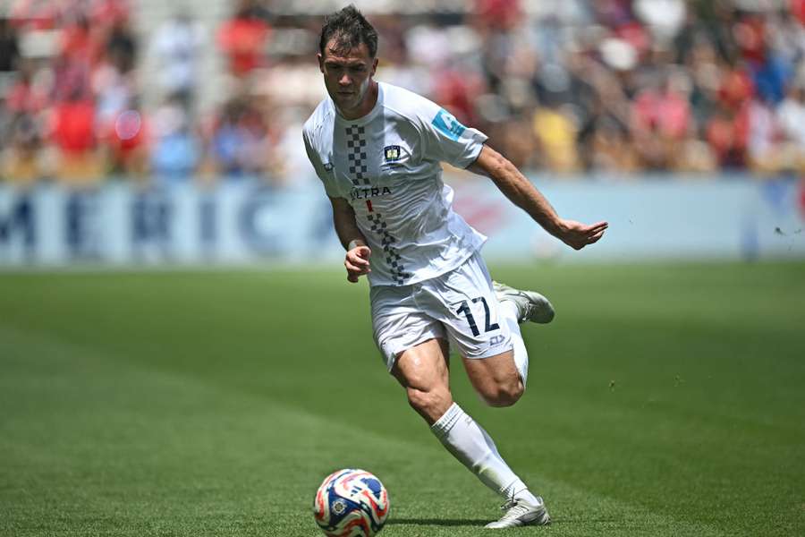 Auckland City's Regont Murati runs with the ball during the club's 10-0 Club World Cup loss to Bayern Munich.