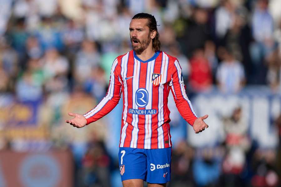 Antoine Griezmann of Atletico de Madrid reacts