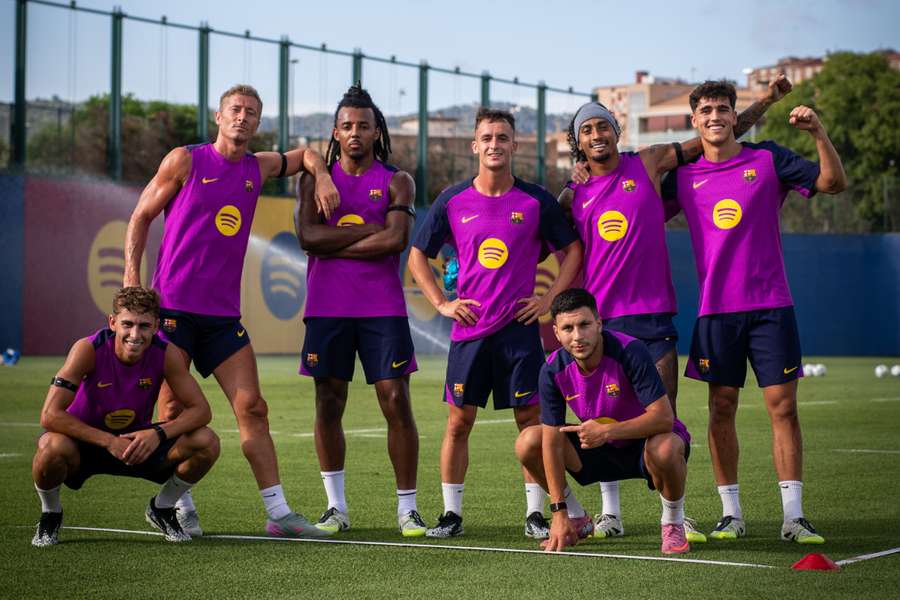 Parte de la plantilla del Barça, en el último entrenamiento