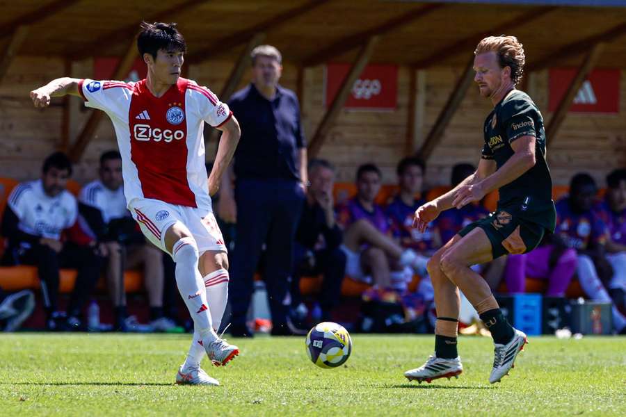 Takehiro Tomiyasu at Ajax, during the game against FC Utrecht