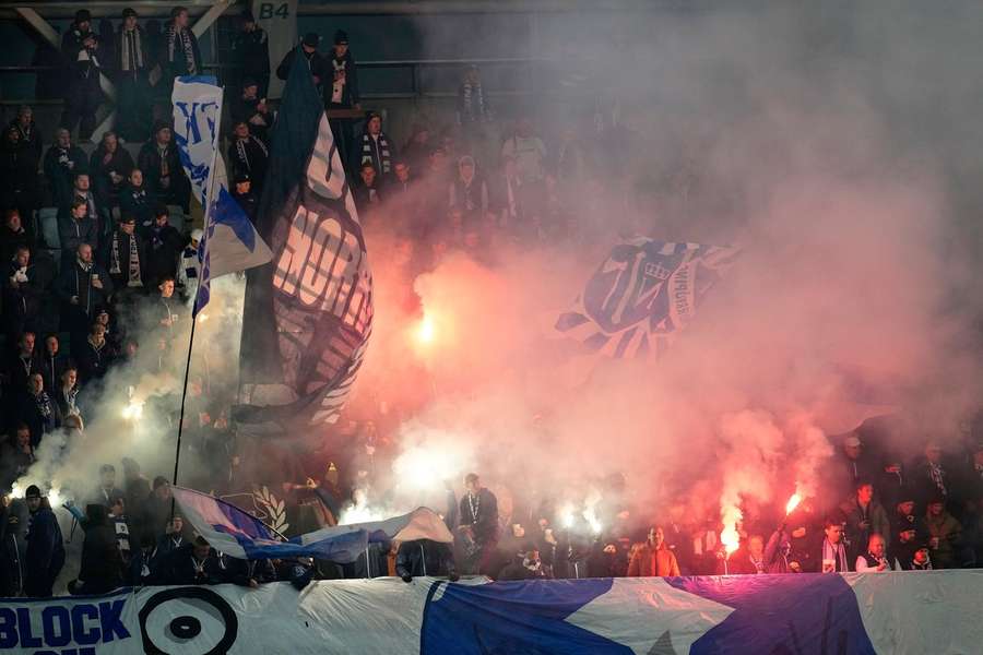 Norrköpings supporters during Saturday's qualifying match for the Allsvenskan against Örgryte IS