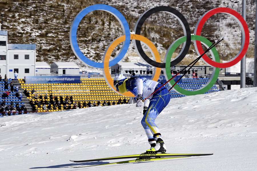 Swedish skier Ebba Andersson competing at the 2022 Winter Olympics in Beijing 