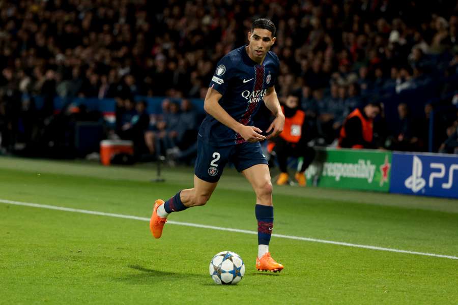 Hakimi contre le Bayern en Ligue des champions.