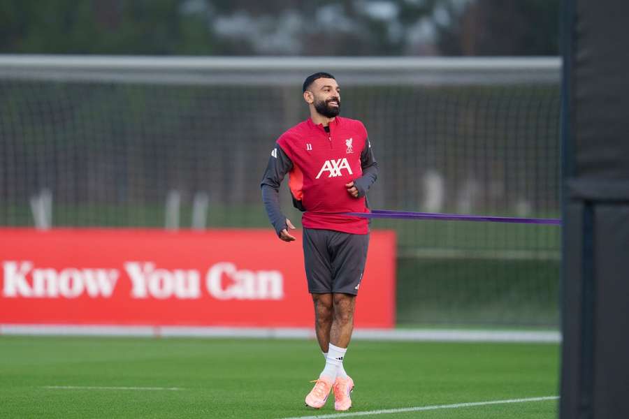 Salah in Liverpool training
