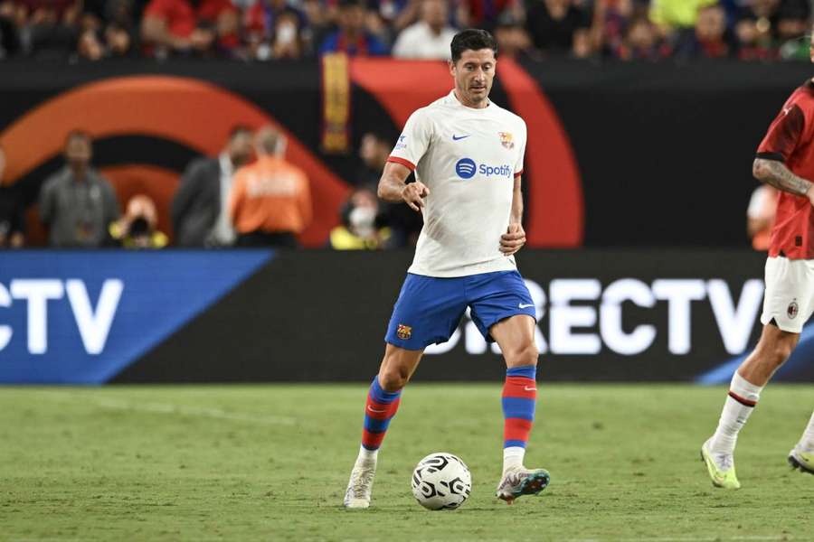 Lewandowski, durante la gira americana del Barça.