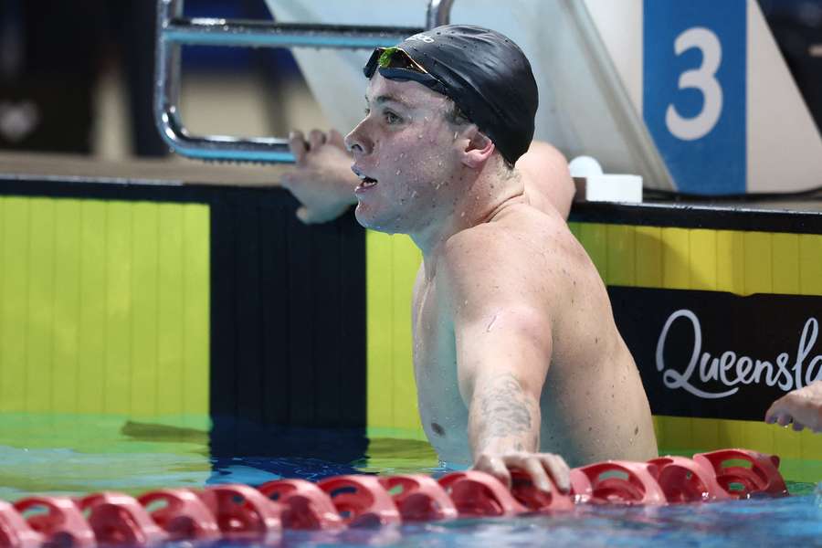 Short reacts to winning a 400m freestyle event on the Gold Coast last week Short reacts to winning a 400m freestyle event on the Gold Coast last week