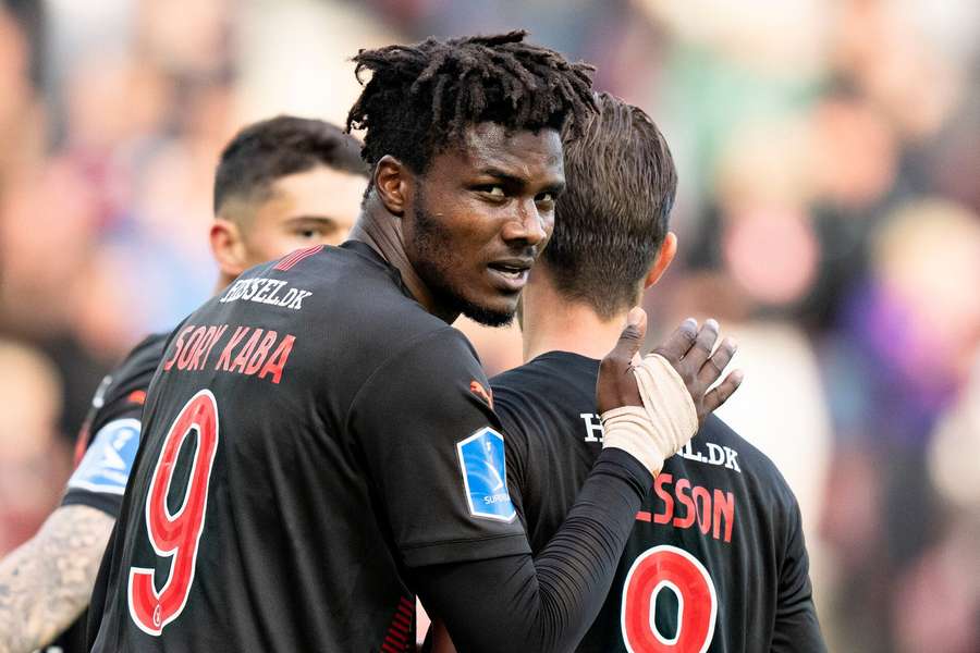 FC Midtjyllands Sory Kaba har scoret til 2-0 i FC Midtjylland mod Niederkorn i 1. kvalifikationskamp til Conference League