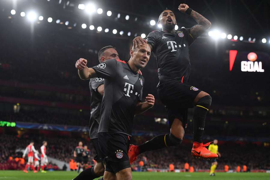 Bayern Munich are yet to lose to Arsenal across two legs of a Champions League knockout tie
