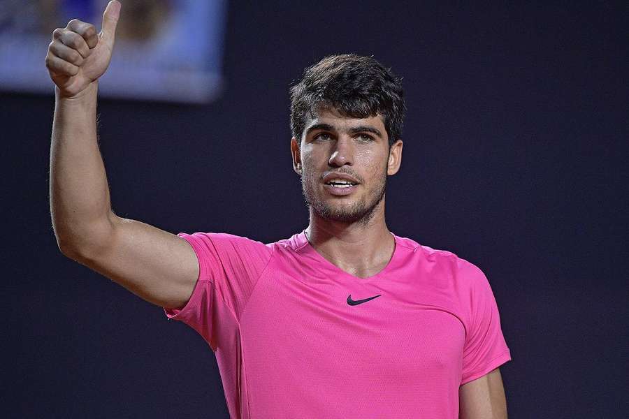 Carlos Alcaraz après sa victoire sur Fabio Fognini ce jeudi.