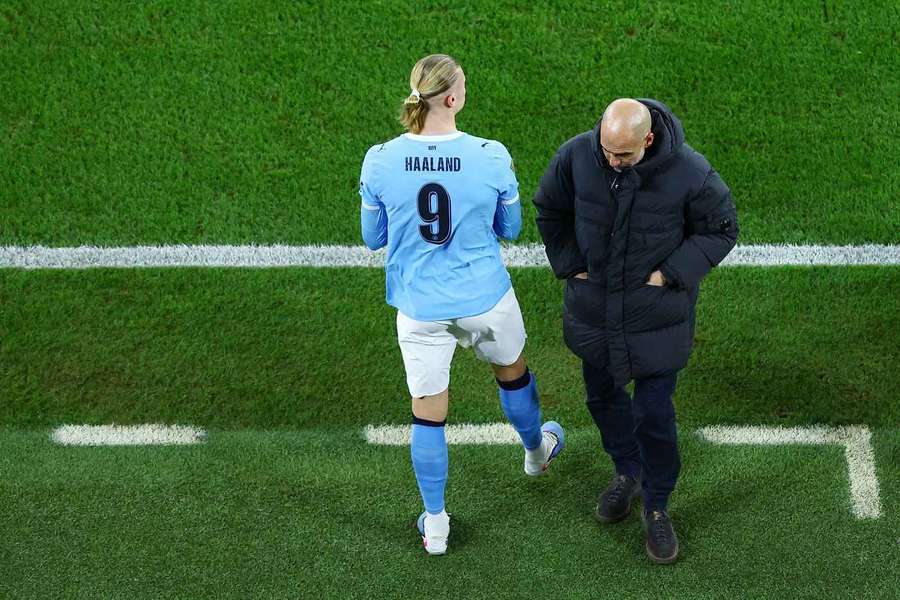 Erling Haaland și Pep Guardiola