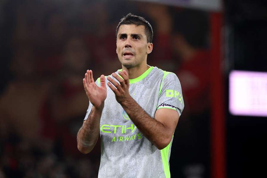 Rodri avec Manchester City la saison passée. Rodri avec Manchester City la saison passée.