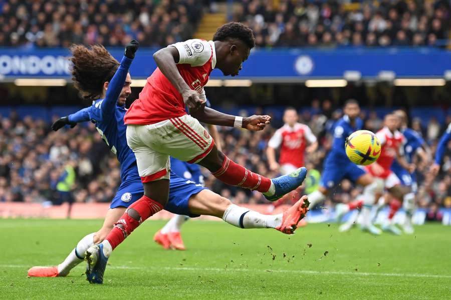 Saka has contributed to 10 goals in the Premier League this season