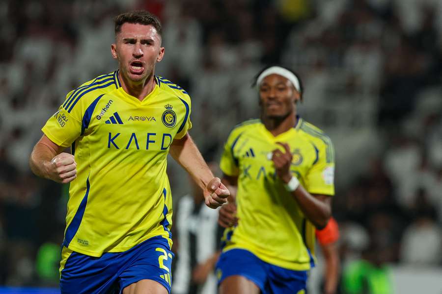 Aymeric Laporte of Al Nassr celebrates after scoring