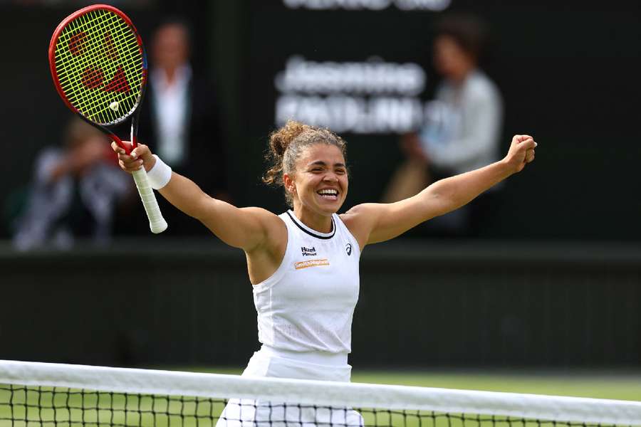 Paolini celebrates her stunning win