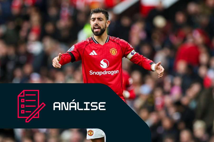 Bruno Fernandes durante o Manchester United - Sunderland