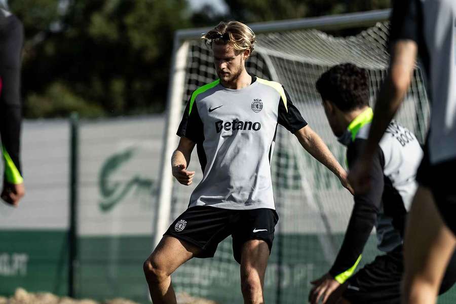 Hjulmand durante o treino