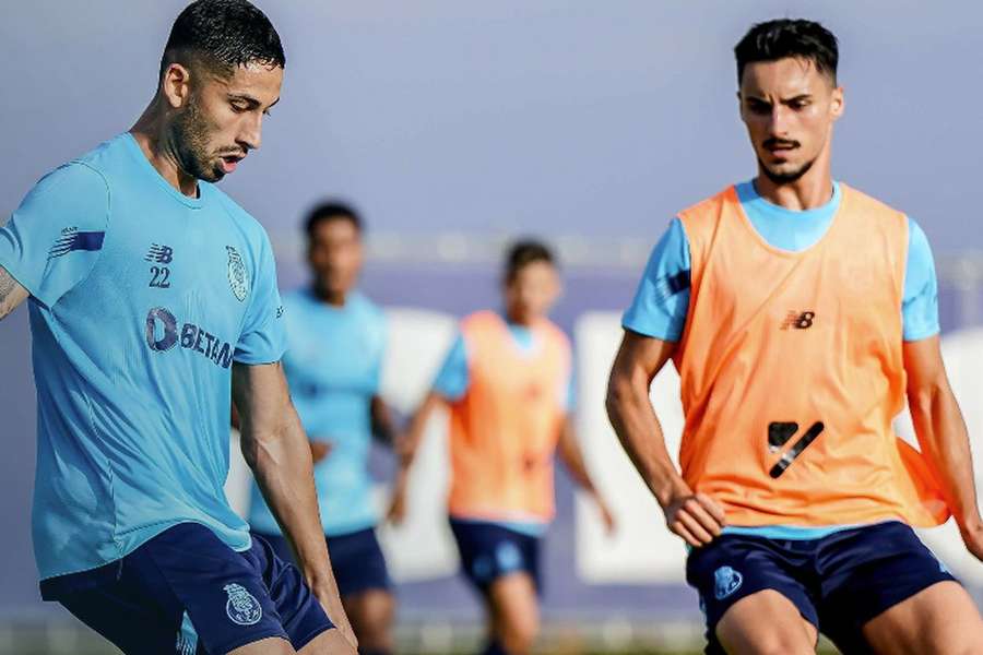 Alan Varela e Eustaquio no treino do FC Porto