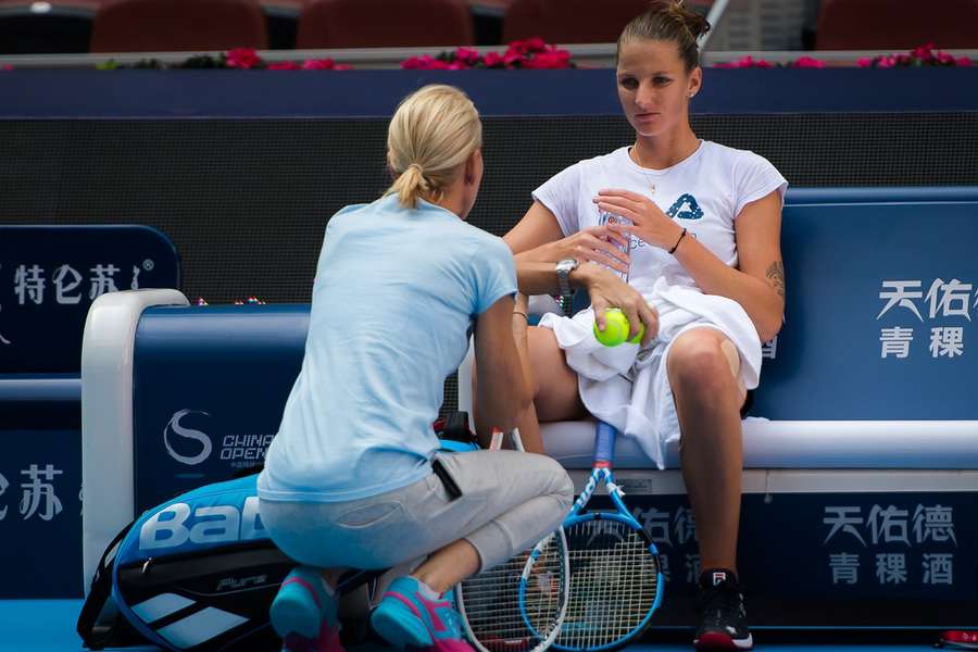 Karolina Pliskova e sua técnica, a ex-jogadora australiana Rennae Stubbs