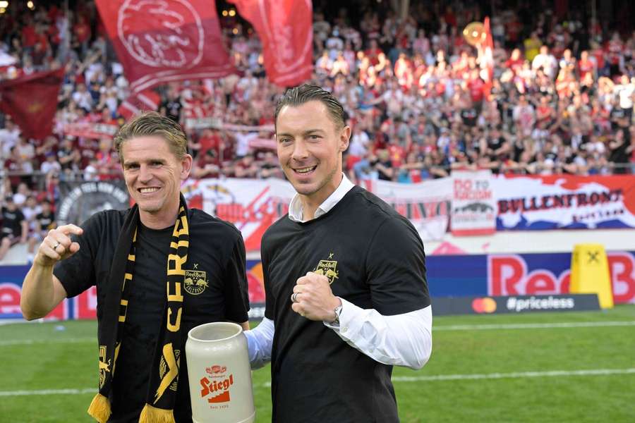 Christoph Freund (til venstre) er ny sportsdirektør i Bayern. 