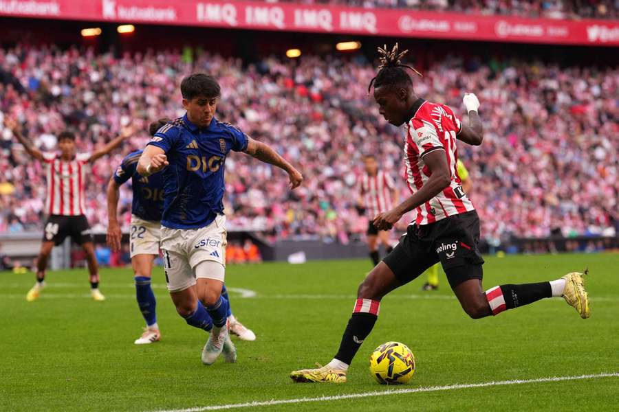 Athletic Club's match-winner Nico Williams takes on Santiago Colombatto Athletic Club's match-winner Nico Williams takes on Santiago Colombatto