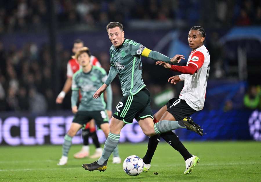 Celtic's Irish head coach Brendan Rodgers reacts at the end of the UEFA Champions League Group E football match between Feyenoord and Celtic