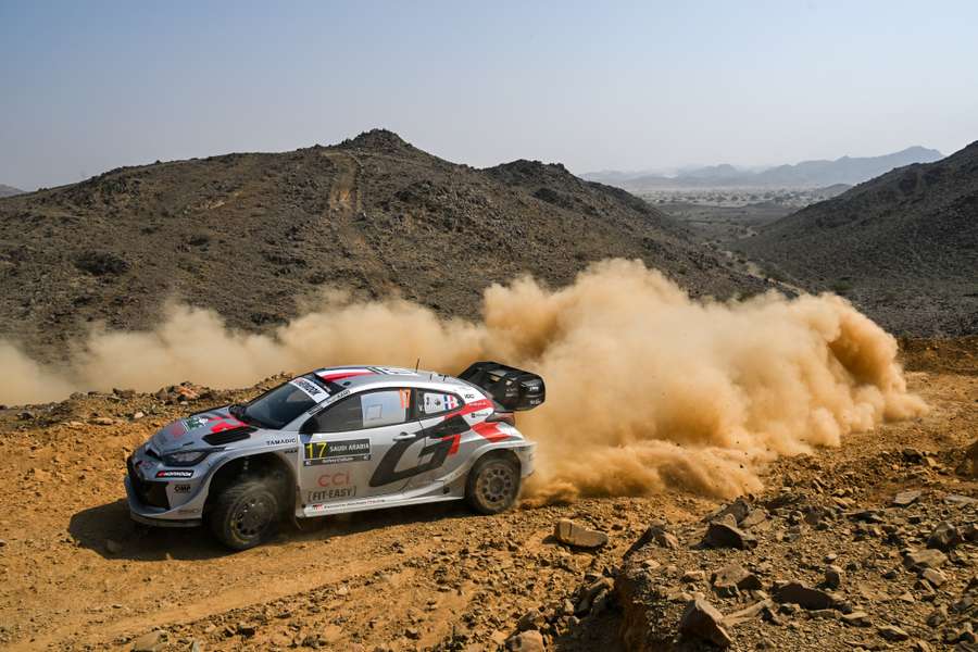 Sebastien Ogier and Vincent Landais of France in action in Saudi Arabia Sebastien Ogier and Vincent Landais of France in action in Saudi Arabia