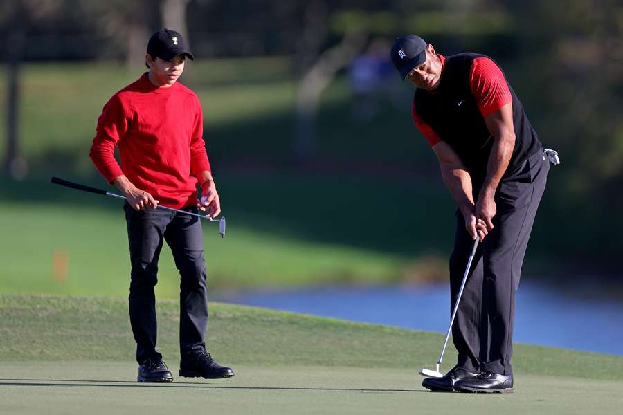 Tiger Woods playing The Match with his son Charlie