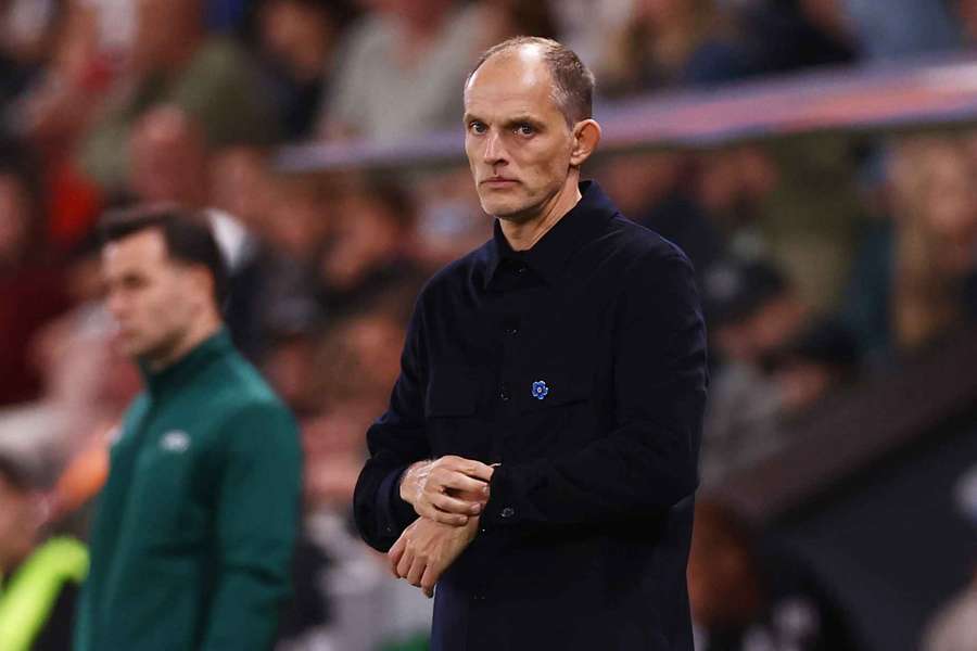 Tuchel během zápasu proti Česku. Tuchel během zápasu proti Česku.