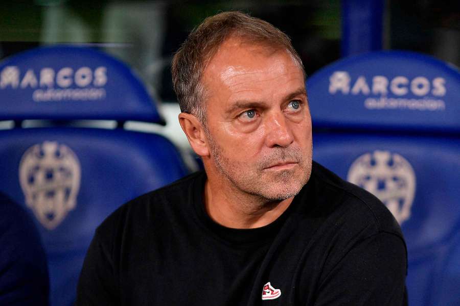Hansi Flick on the bench