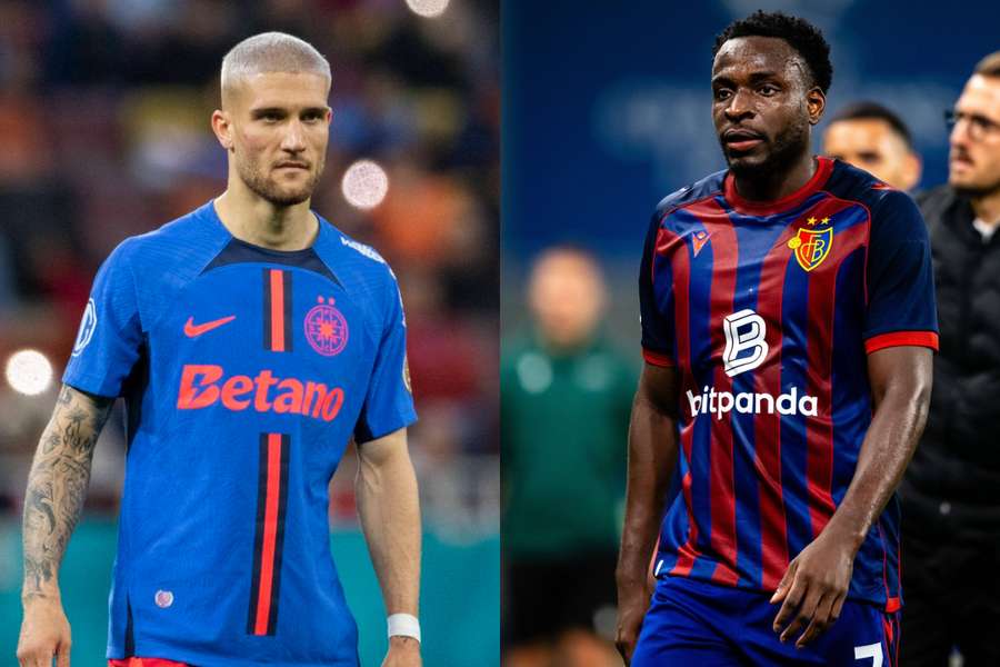 Daniel Bîrligea (FCSB) și Philip Otele (FC Basel), foștii atacanți ai CFR-ului