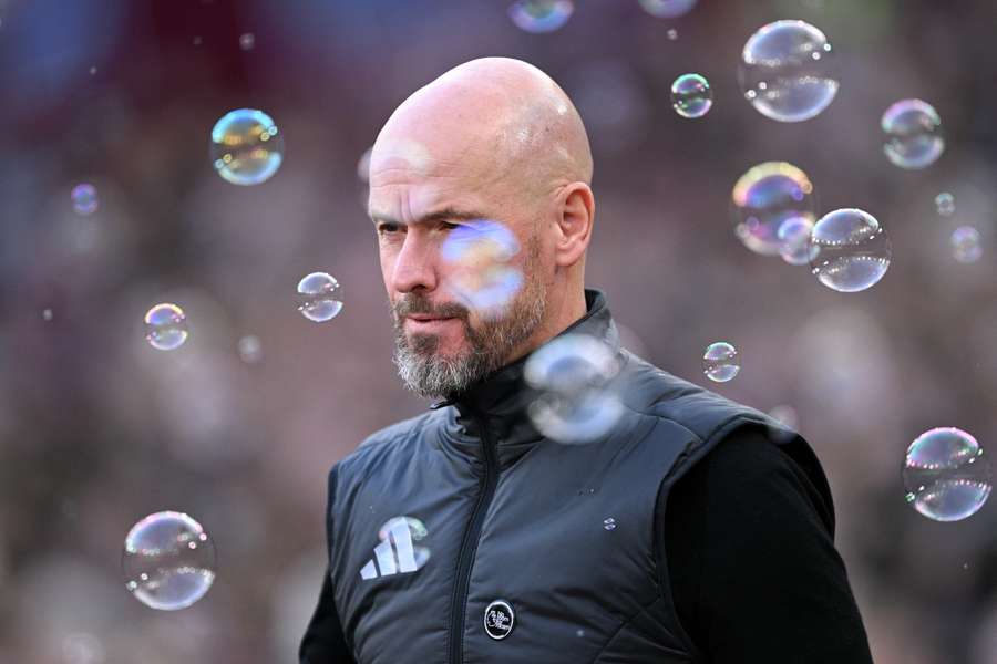 Erik ten Hag looks on during Man Utd's defeat at West Ham on Sunday