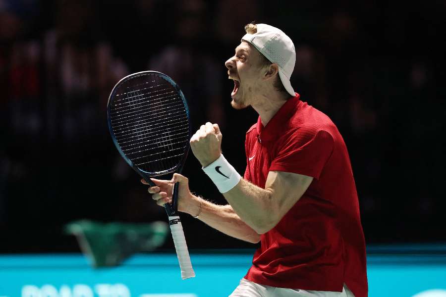 Denis Shapovalov celebrates victory