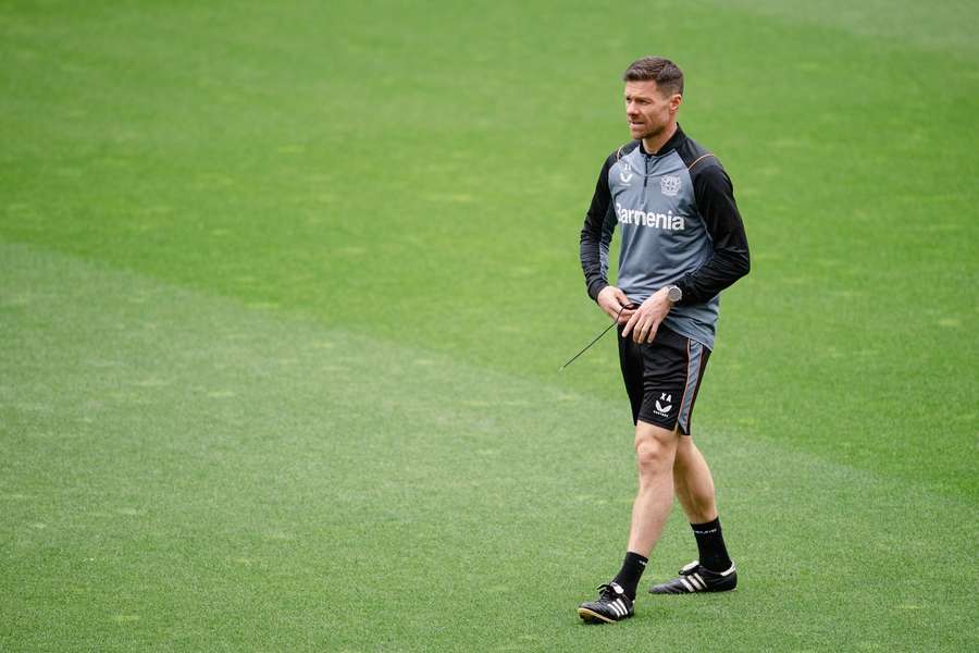 Xabi Alonso in allenamento mercoledì.