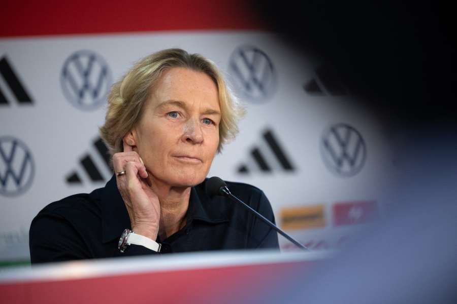 Germany coach Martina Voss-Tecklenburg pictured at the World Cup earlier this year