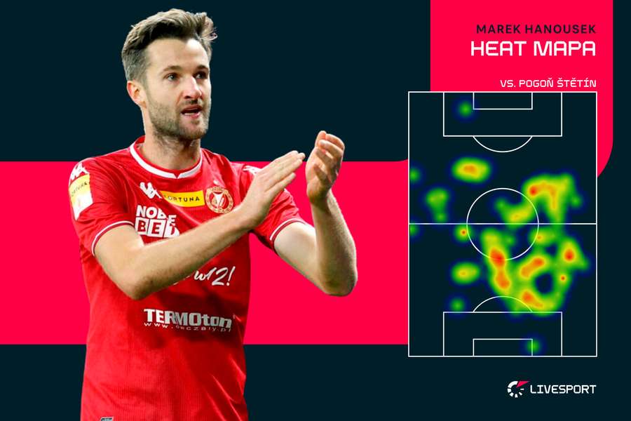 V těchto prostorech se Hanousek v sobotním zápase pohyboval