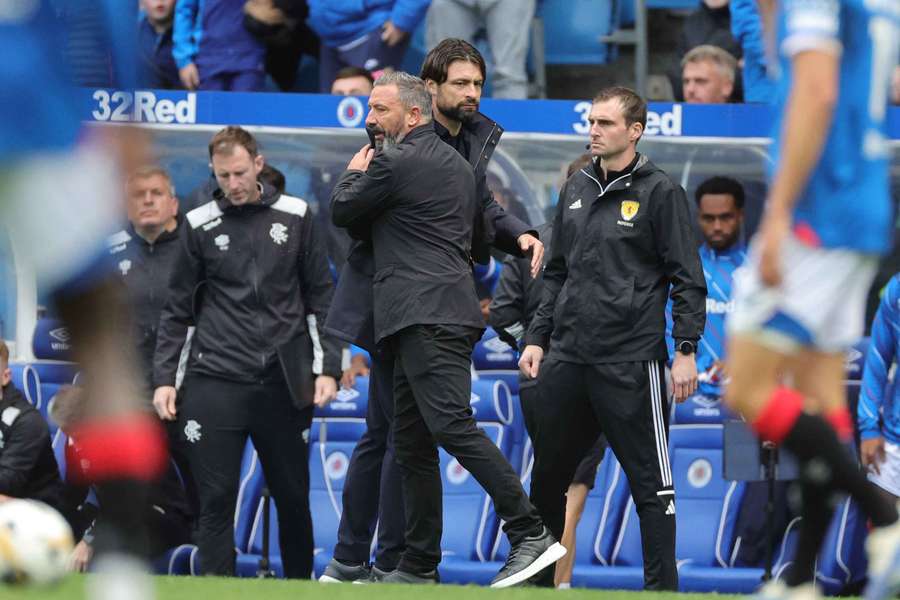 Rangers manager Russell Martin reacts at full-time