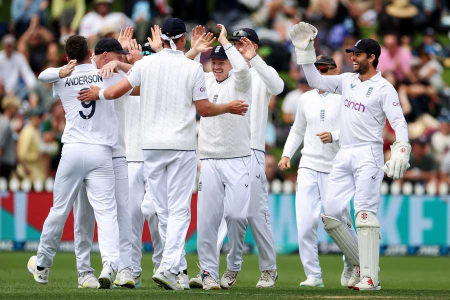 England players celebrate