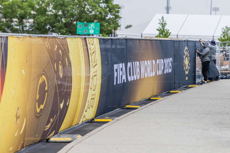 Les affiches du Mondial collées dans le New Jersey.