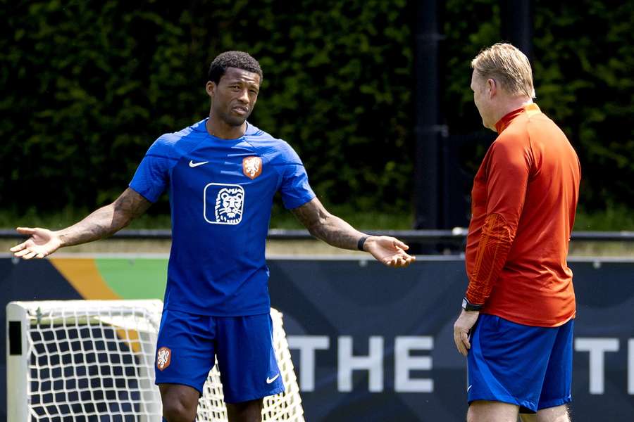 Georginio Wijnaldum en Ronald Koeman in juni 2023 Georginio Wijnaldum en Ronald Koeman in juni 2023