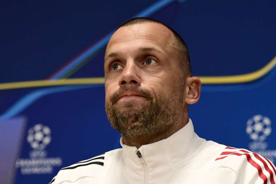 Ajax boss John Heitinga during the team's press conference on Tuesday Ajax boss John Heitinga during the team's press conference on Tuesday