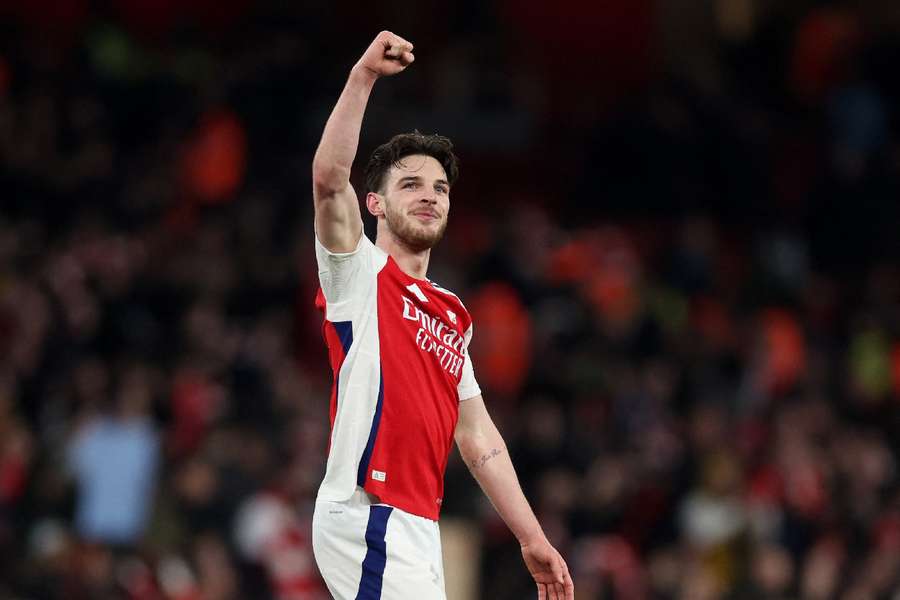 Declan Rice sărbătorește marea victorie a lui Arsenal