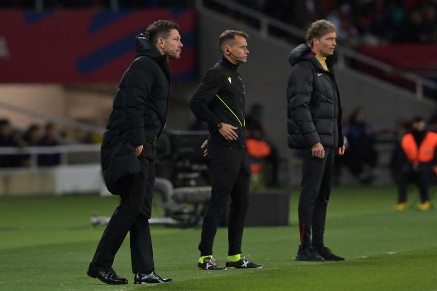 Simeone, en el partido contra el Barcelona.