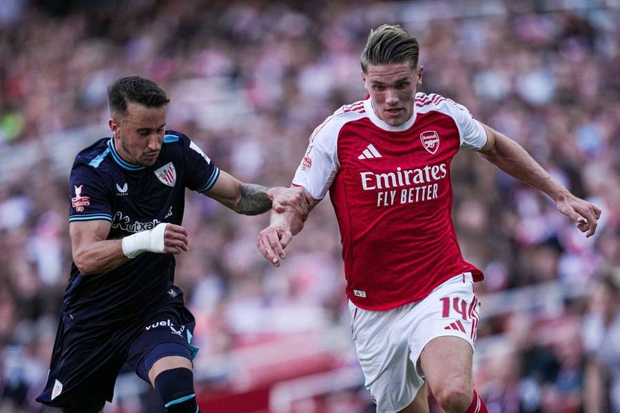 Arsenal's Viktor Gyokeres in action against Athletic Club during their pre-season Emirates Cup fixture