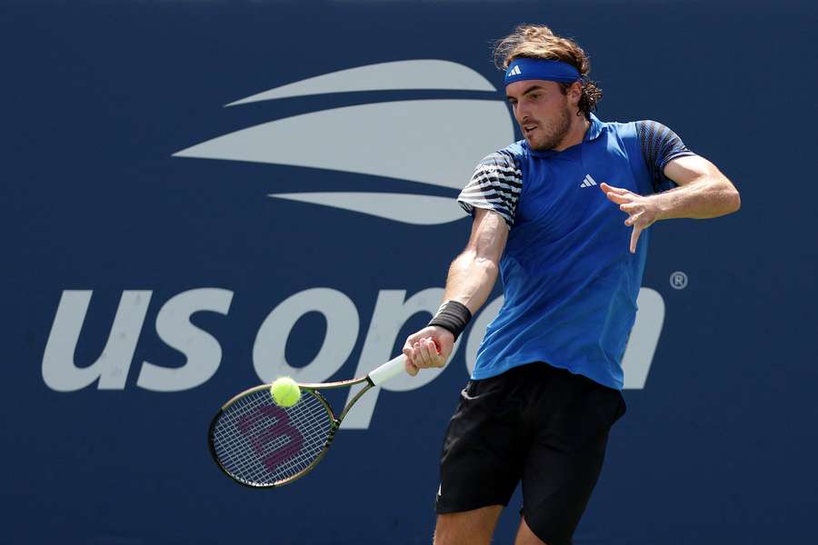 Stefanos Tsitsipas in action at the US Open